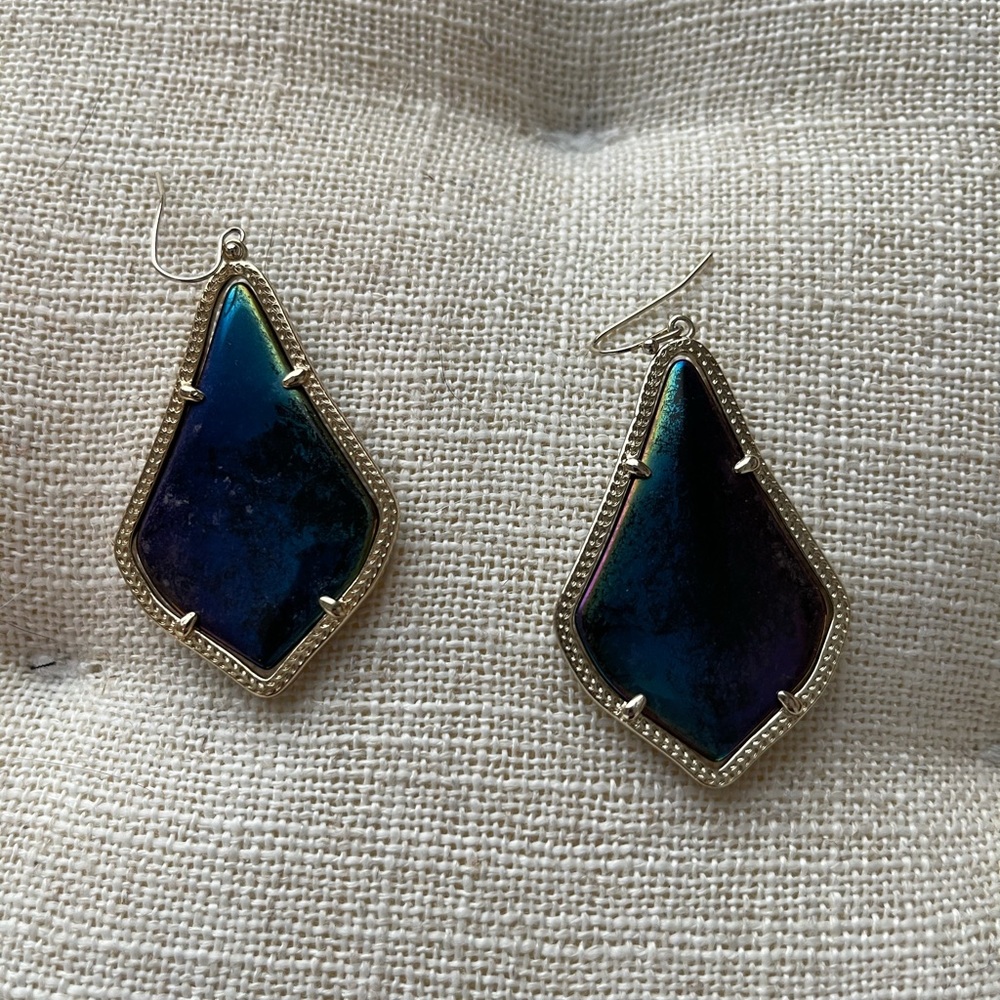Navy iridescent Kendra Scott earrings